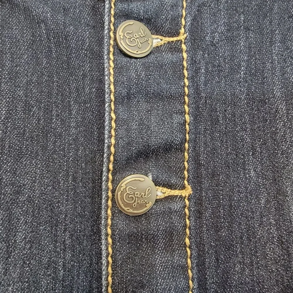 Earl Jean‎ Denim Skirt Blue Dark Wash Stretch Pockets Womens Size 8 EUC